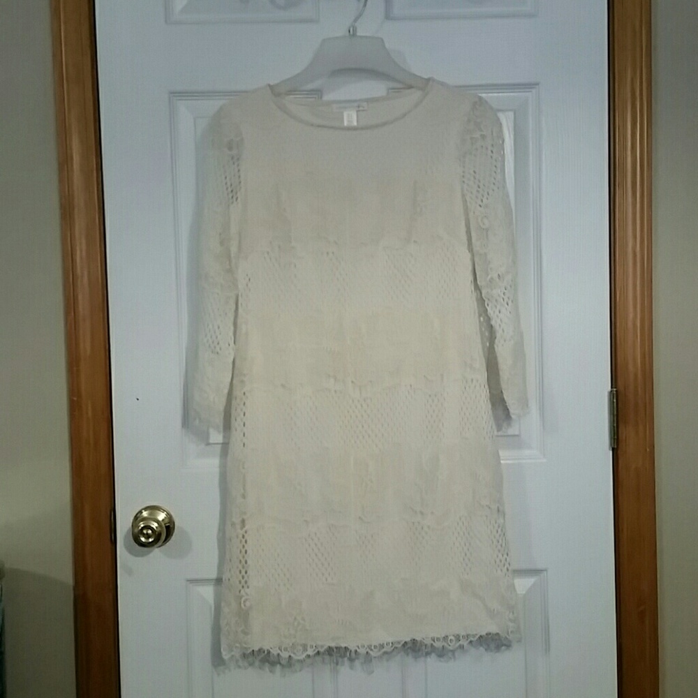London Times Long Sleeve Lace Dress L1839M